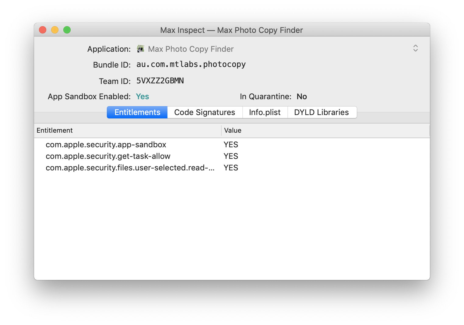 Max Inspect App
